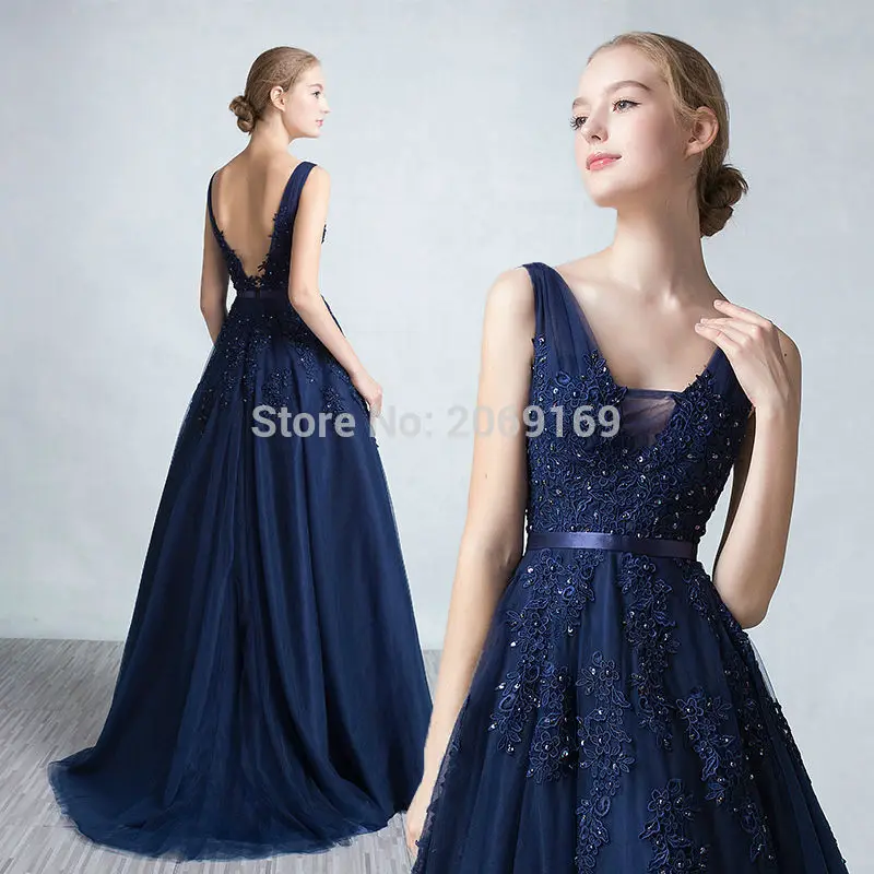 Appliques Dark Navy A Line Evening Dress Long 2020 Beading Spaghetti Strap Formal Dresses Evening Wear Backless Sweep Train
Appliques Dark Navy A Line Evening Dress Long 2020 Beading Spaghetti Strap Formal Dresses Evening Wear Backless Sweep Train