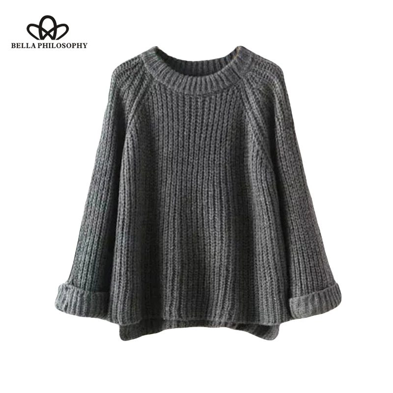 Женский вязаный свитер Bella Philosophy, Свободный пуловер оверсайз с круглым вырезом, теплый женский джемпер с разрезом, для зимы 
Женский вязаный свитер Bella Philosophy, Свободный пуловер оверсайз с круглым вырезом, теплый женский джемпер с разрезом, для зимы