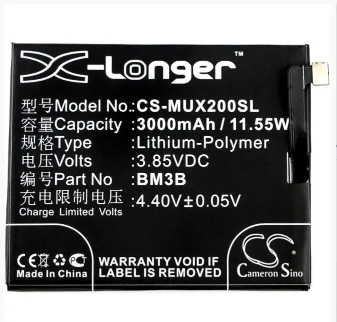 cameron sino 3000mah battery for XIAOMI M1803D5XA M1803D5XC M1803D5XE M1803D5XT MDE5 Mi Mix 2S 2S Premium Edition Global
cameron sino 3000mah battery for XIAOMI M1803D5XA M1803D5XC M1803D5XE M1803D5XT MDE5 Mi Mix 2S 2S Premium Edition Global