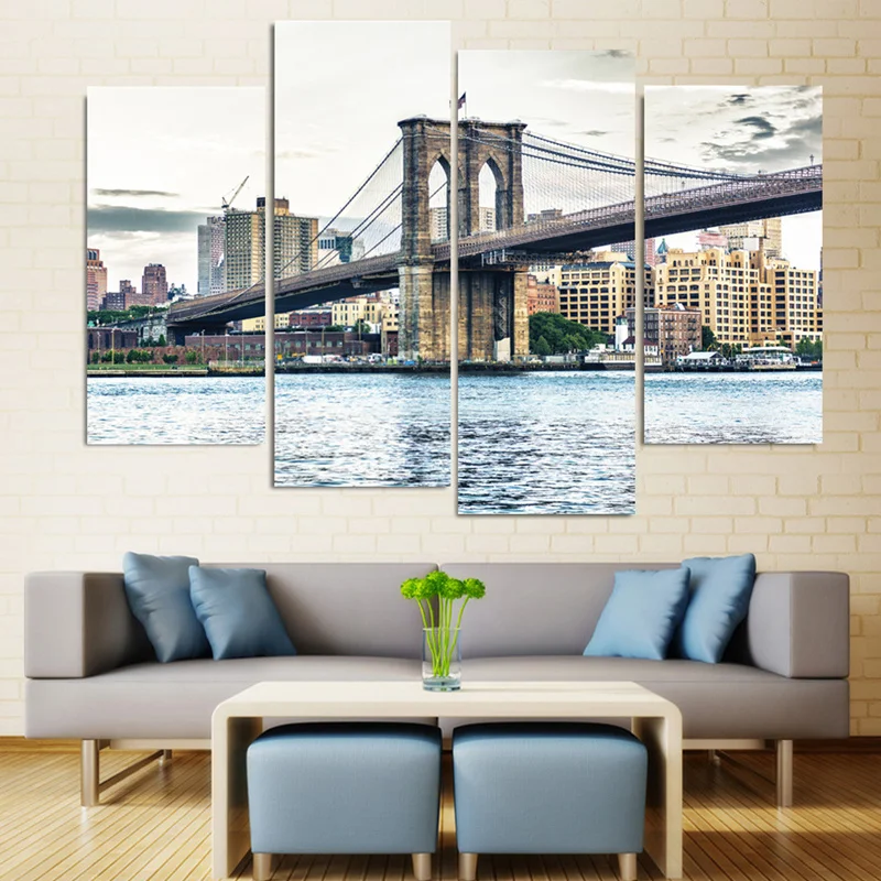 4 Pcs Modern Printed New York Brooklyn Bridge Landscape Painting Picture Home Decor Oil Paintings Wall Canvas Pictures
4 Pcs Modern Printed New York Brooklyn Bridge Landscape Painting Picture Home Decor Oil Paintings Wall Canvas Pictures