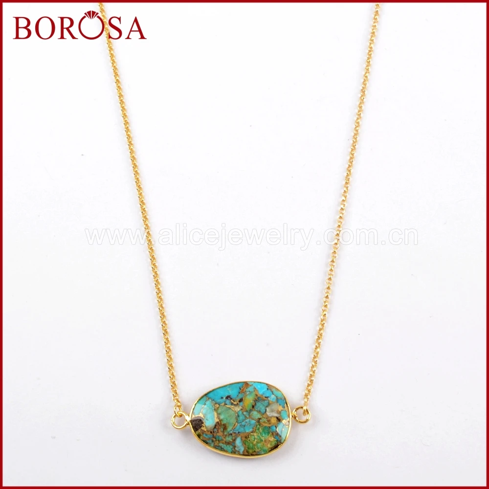 BOROSA 5/10PCS 25" Gold Color Copper Natural Turquoises Natural Blue Stone Faceted Connector Adjustable Necklace Jewelry G1623
BOROSA 5/10PCS 25" Gold Color Copper Natural Turquoises Natural Blue Stone Faceted Connector Adjustable Necklace Jewelry G1623