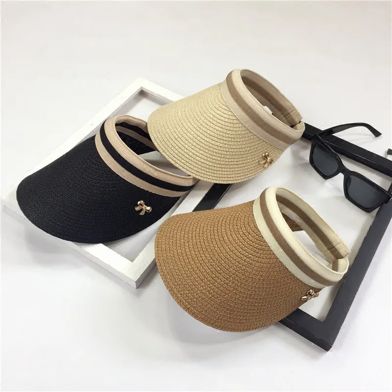 Fashion Summer Women's Casual Lined Sun Visor Caps Straw Hats Metal Bowknot Adult Handmade DIY Sun Shade Beach Top Hats
Fashion Summer Women's Casual Lined Sun Visor Caps Straw Hats Metal Bowknot Adult Handmade DIY Sun Shade Beach Top Hats