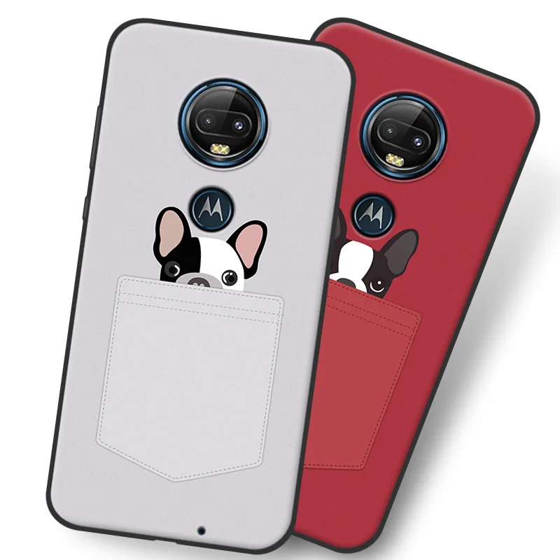 Чехол с рисунком Красной собаки для Motorola Moto G7 Plus чехол из ТПУ мобильного телефона