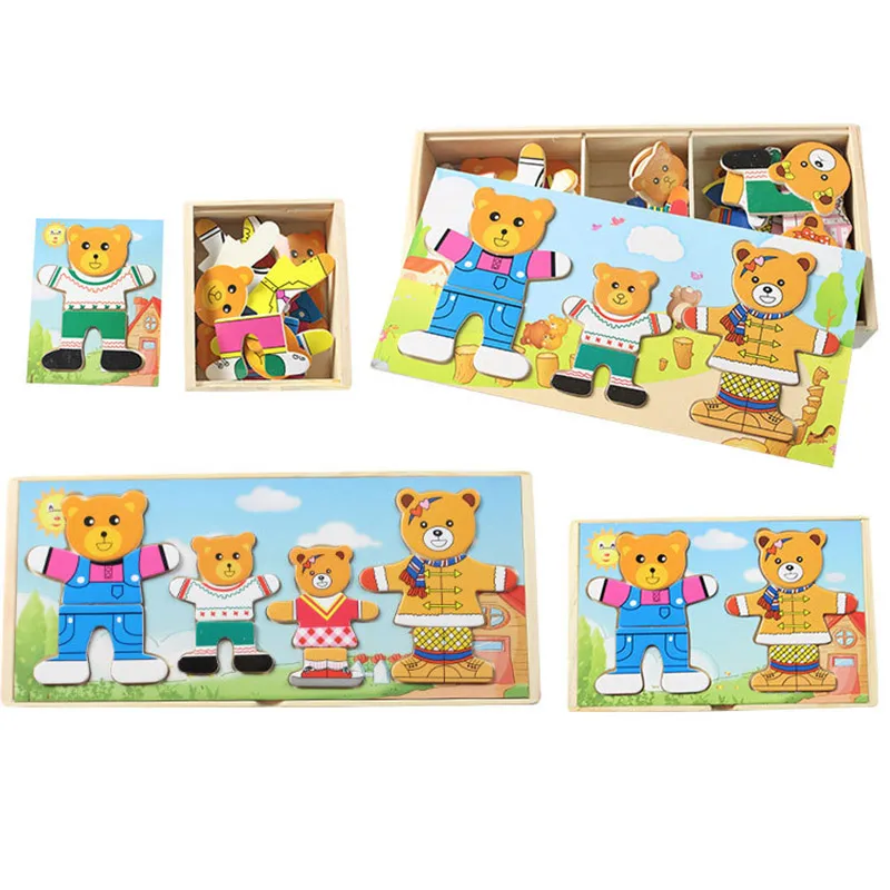 Baby Puzzles Toys Wooden Baby Bears Changing Clothes Puzzle Toys Dressing Jigsaw Game Early Educational Toys Gift
Baby Puzzles Toys Wooden Baby Bears Changing Clothes Puzzle Toys Dressing Jigsaw Game Early Educational Toys Gift