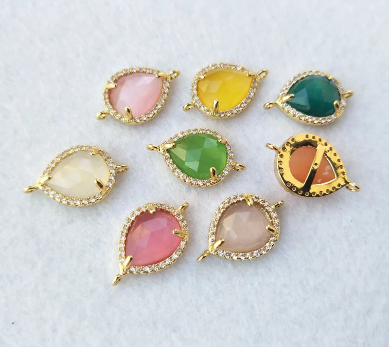 10pcs Mixed Color Cat Eye Stone opal Faceted water-drop Connector beads For Making DIY Bracelet necklace Jewelry finding CT253
10pcs Mixed Color Cat Eye Stone opal Faceted water-drop Connector beads For Making DIY Bracelet necklace Jewelry finding CT253
