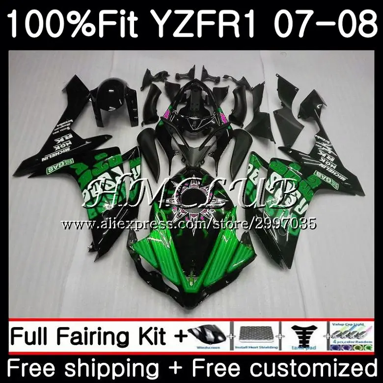 Injection Body For YAMAHA Repsol green YZF R 1 YZF 1000 YZFR1 2007 2008 11HC19 YZF1000 YZF-1000 YZF-R1 YZFR1 07 08 Fairing kit
Injection Body For YAMAHA Repsol green YZF R 1 YZF 1000 YZFR1 2007 2008 11HC19 YZF1000 YZF-1000 YZF-R1 YZFR1 07 08 Fairing kit