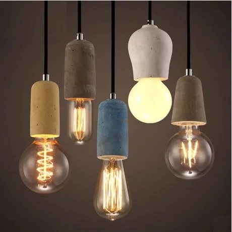 

Loft Style Creative Cement Droplight Edison Industrial Vintage Pendant Light Fixtures For Dining Room Hanging Lamp Lighting