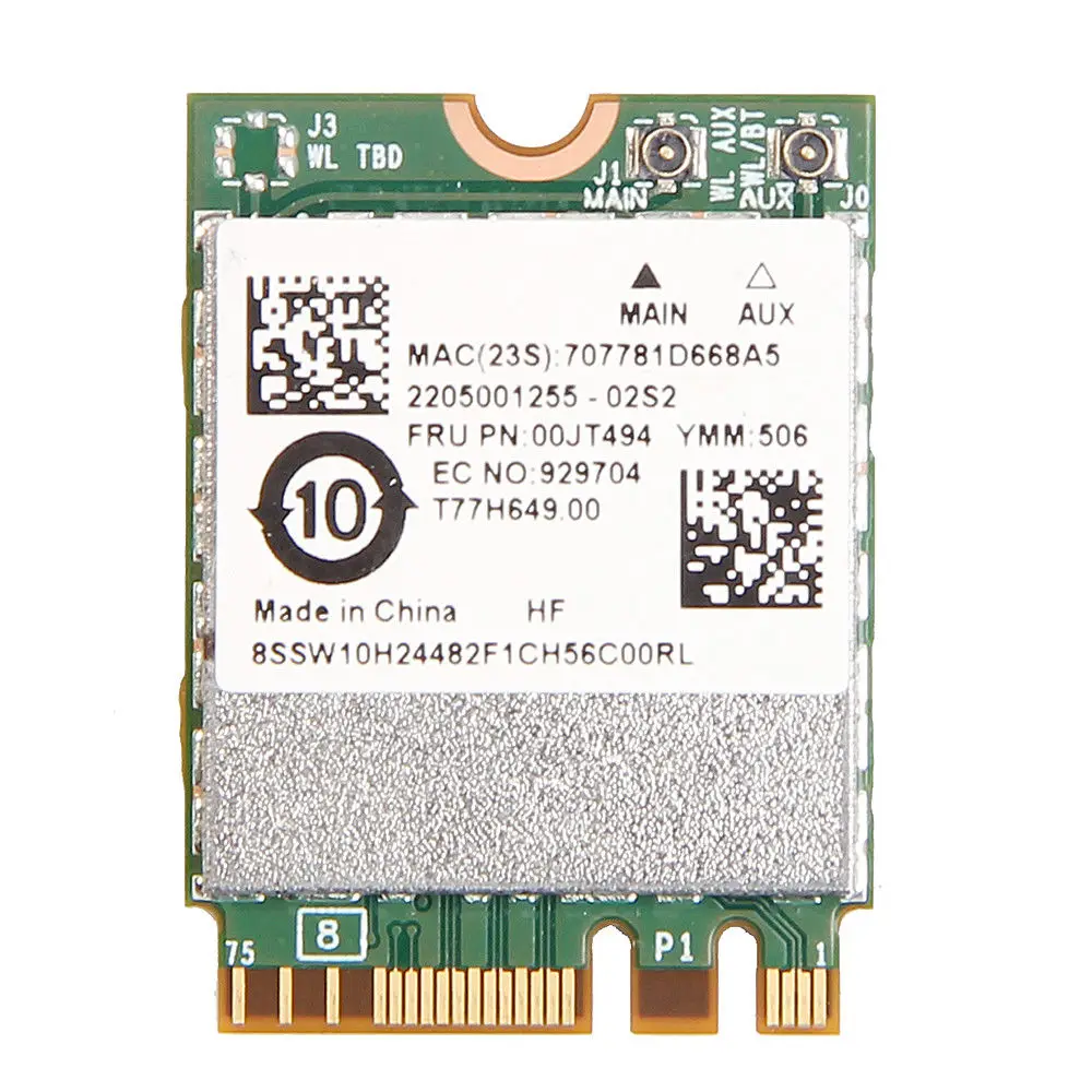 Карта для 867 Мбит/с Broadcom BCM94350ZAE NGFF беспроводная Wi-Fi BT 4 1 Lenovo FRU 00JT494 | Компьютеры и