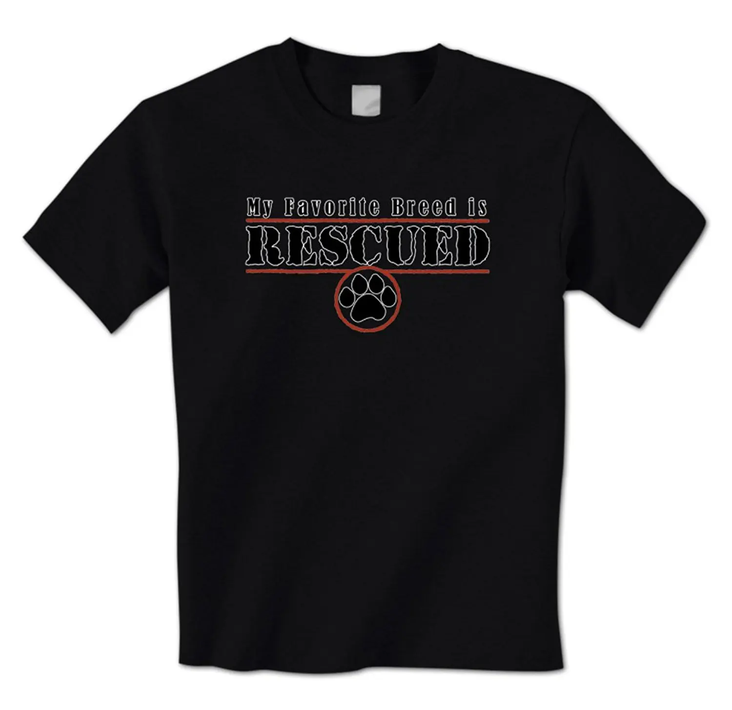 Моя Любимая Порода Спас Принял Спасательных Собак Paw Мужская T Shirt100 % Хлопок