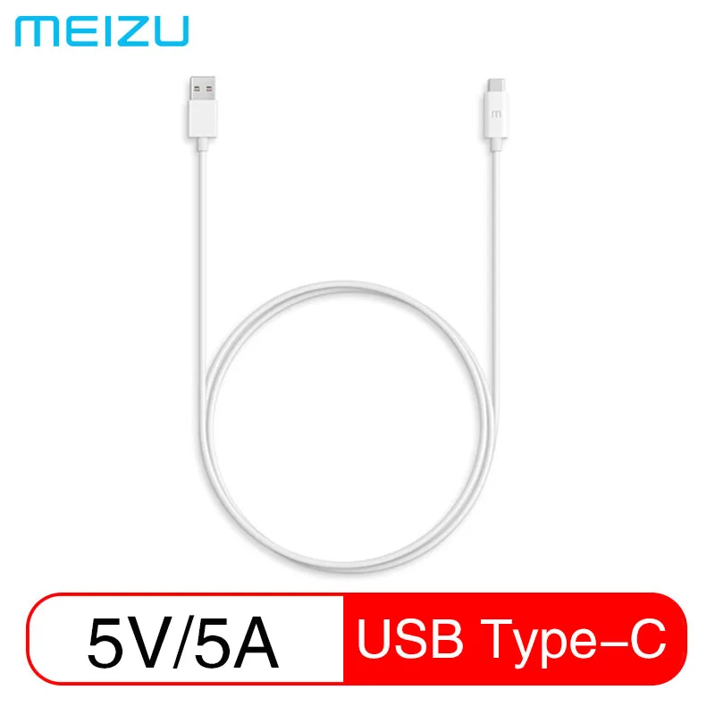Фото Оригинальный кабель данных Meizu Type-C 2.0 USB-кабель 5A быстрой зарядки для PRO7 Plus 15 16th 16Xs Note 9 и др.