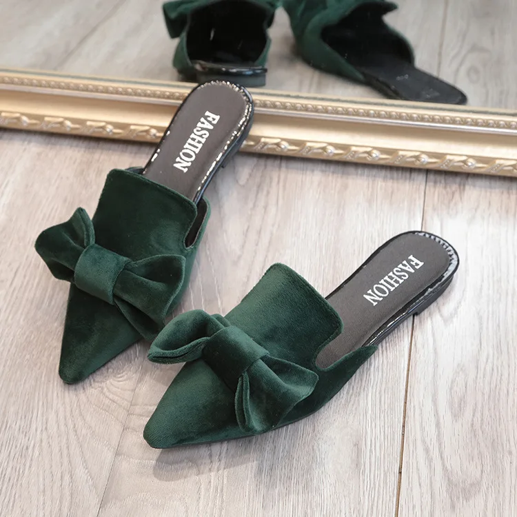 Pointed Toe Suede Women Slippers Fashion Lazy Half-drafted Headslip Female Slippers Bow Female Summer Slippers
Pointed Toe Suede Women Slippers Fashion Lazy Half-drafted Headslip Female Slippers Bow Female Summer Slippers