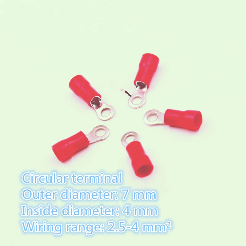 50PCS YT608 RV3.5-4 Wire terminals Tin Plated Copper Red Wire connector 2.5-4 MM2 Cable was Applicable 4mm Aperture
50PCS YT608 RV3.5-4 Wire terminals Tin Plated Copper Red Wire connector 2.5-4 MM2 Cable was Applicable 4mm Aperture