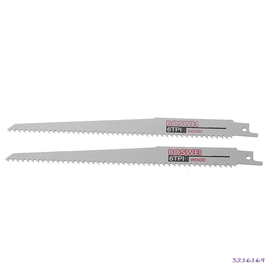 2PCS High Carbon Steel 6TPI 200mm Reciprocating Saw Blade For Cutting Metal Wood-29#