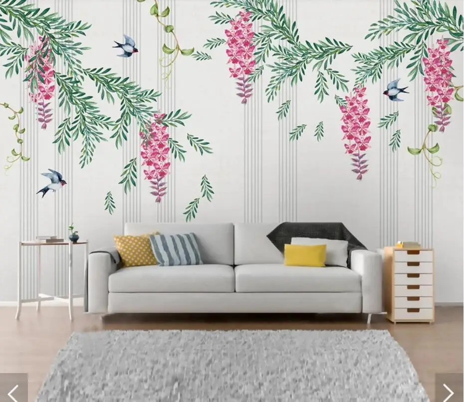 

Flower Wallpaper Wall Paper 3d Papel De Parede Infantil Papier Peint Mural 3d for Living Room Floral Wall Mural Decals Custom