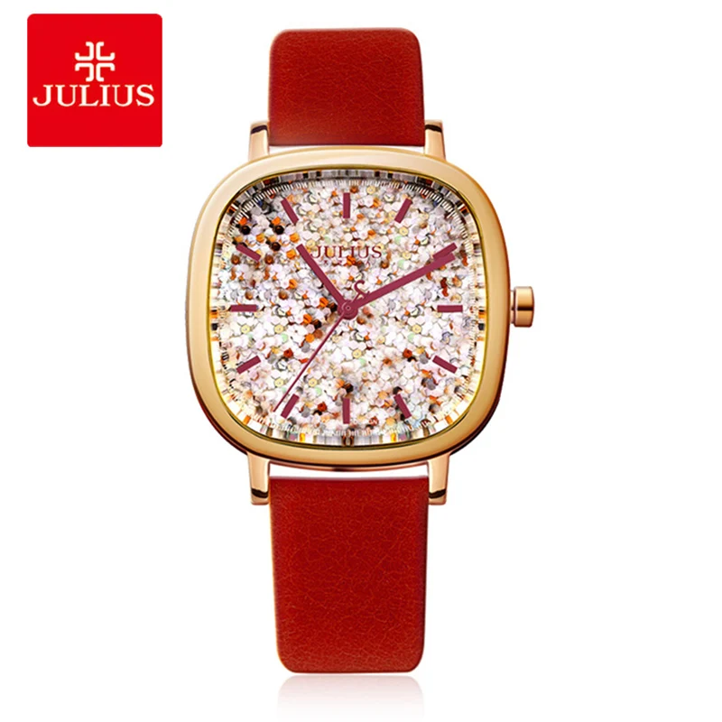 JULIUS Luxury Brand Women Quartz Watches Fashion square Leather strap Ladies Bracelet Wrist Watch Student Girl Birthday Gift Box
JULIUS Luxury Brand Women Quartz Watches Fashion square Leather strap Ladies Bracelet Wrist Watch Student Girl Birthday Gift Box