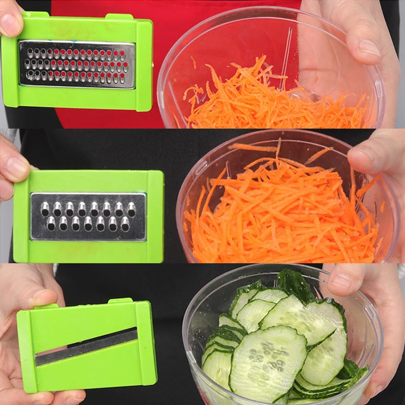 Multifunction Vegetable Chopper Stainless Steel 6 Sets Shredder Slicers Strips Device Manual Meat Grinder | Дом и сад