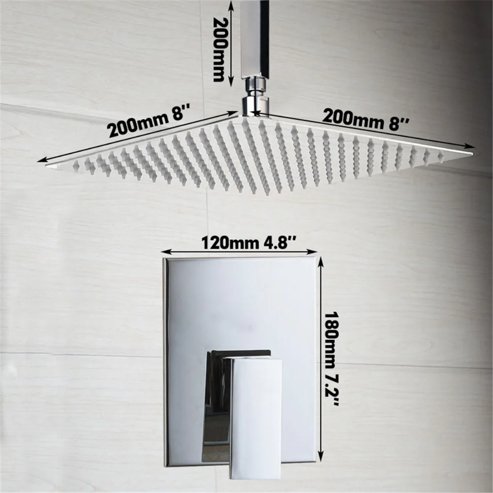 Bathroom Wall Mounted Shower Head Chrome Brass Handheld Shower Set Bathroom Faucets Ultra-thin Panel Rainfall Cold&Hot Water tap
Bathroom Wall Mounted Shower Head Chrome Brass Handheld Shower Set Bathroom Faucets Ultra-thin Panel Rainfall Cold&Hot Water tap