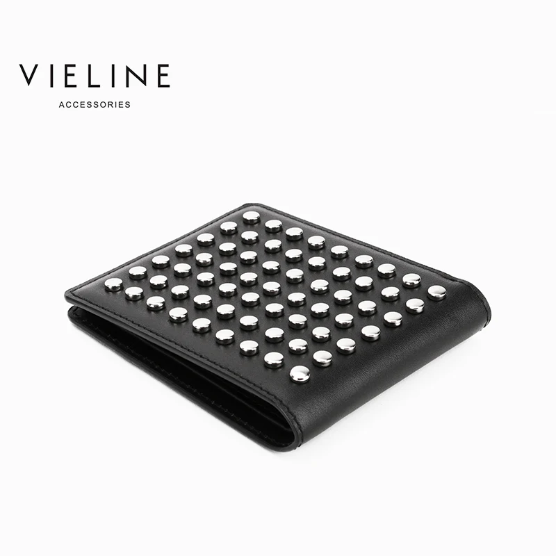 Vieline women genuine leather rivet short wallet, real leather standard wallets unisex purse-Designer brands
Vieline women genuine leather rivet short wallet, real leather standard wallets unisex purse-Designer brands