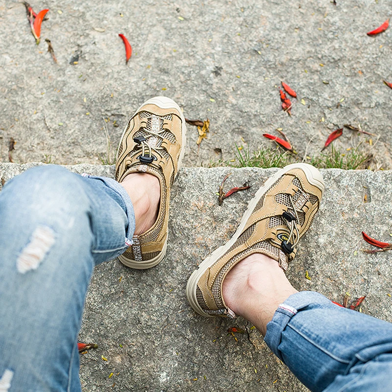 New 2020 Breathable Men Shoes Genuine Leather Men Sneakers Summer Casual Loafers Waterproof Outdoor Walking Zapatos
New 2020 Breathable Men Shoes Genuine Leather Men Sneakers Summer Casual Loafers Waterproof Outdoor Walking Zapatos
