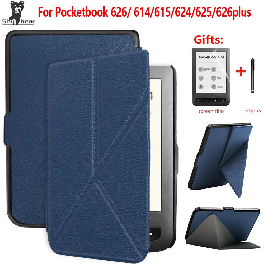 Чехол для pocketbook 626/ 614/615/624/625/626 plus чехол подставка с оригами + Защитная пленка