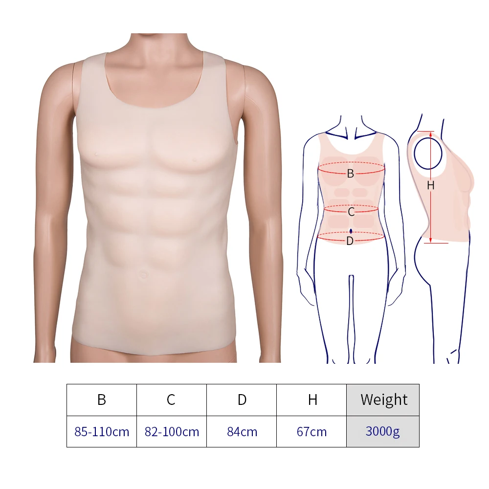 3000g Fake Hunk Chest Muscle Man Silicone Chest Muscle Pecloralis Muscle Cosplay 3.5cm thick silicone pseudothoracic muscle
3000g Fake Hunk Chest Muscle Man Silicone Chest Muscle Pecloralis Muscle Cosplay 3.5cm thick silicone pseudothoracic muscle