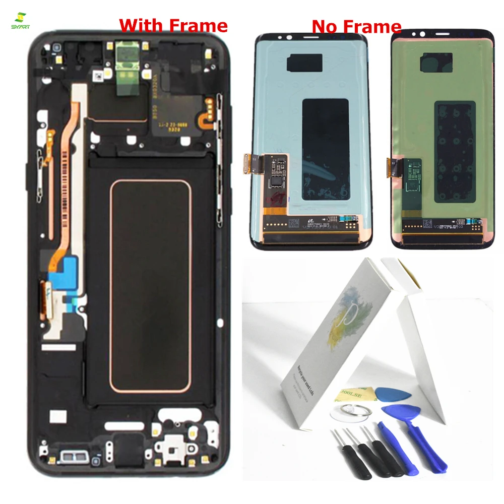 S8 G950 ЖК дисплей с рамкой для Samsung Galaxy Экран сменный преобразователь изображений