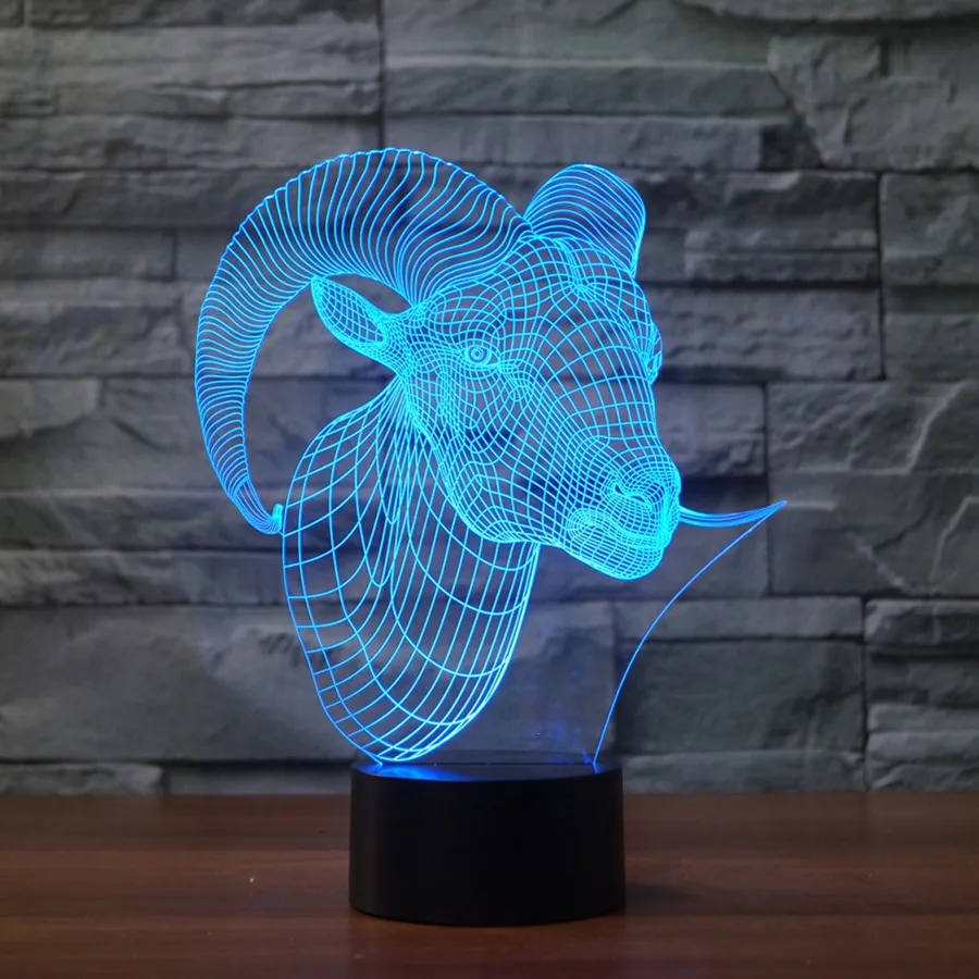 Creative Sheep Shape 3D Visual Desk Lamp 7 Colors Changing Acrylic Goat Night Light Kids Bedroom Home Xmas Gifts Sleep Lighting
Creative Sheep Shape 3D Visual Desk Lamp 7 Colors Changing Acrylic Goat Night Light Kids Bedroom Home Xmas Gifts Sleep Lighting