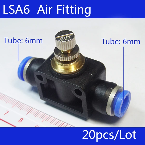 HIGH QUALITY 20Pcs 6mm to 6mm Push In Quick Connector Air Pneumatic Speed Controller LSA6
HIGH QUALITY 20Pcs 6mm to 6mm Push In Quick Connector Air Pneumatic Speed Controller LSA6