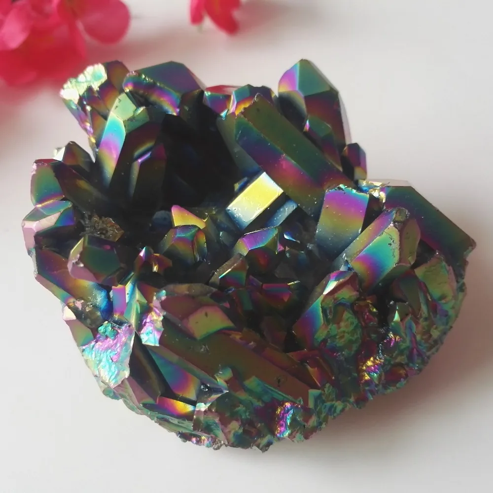 286g Special Reiki Electroplating Colorful Minerals Crystals Cluster Quartz Point Wand Healing feng shui aura Home Decor vug
286g Special Reiki Electroplating Colorful Minerals Crystals Cluster Quartz Point Wand Healing feng shui aura Home Decor vug