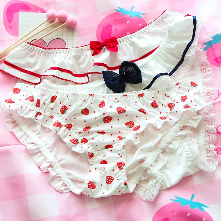 Strawberry Sailor Navy Style Cute Women's Daily Intimate Panties Girl's Underwear Comfortable Milk Silk Good Quality
Strawberry Sailor Navy Style Cute Women's Daily Intimate Panties Girl's Underwear Comfortable Milk Silk Good Quality
