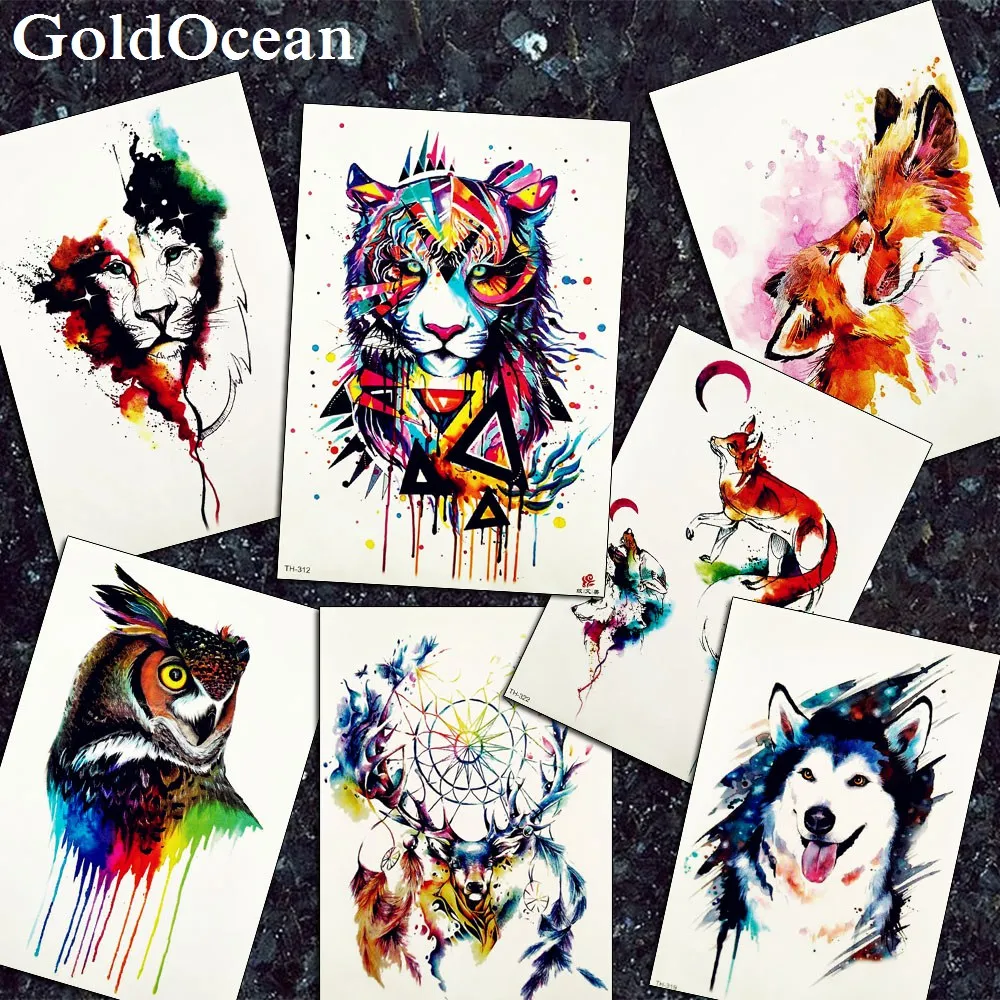 Women's Fashion Watercolor Tattoos Temporary Tiger Fox Owl Flash Tattoo Men Body Arm Legs Geometric Waterproof Tatoos Moose
Women's Fashion Watercolor Tattoos Temporary Tiger Fox Owl Flash Tattoo Men Body Arm Legs Geometric Waterproof Tatoos Moose