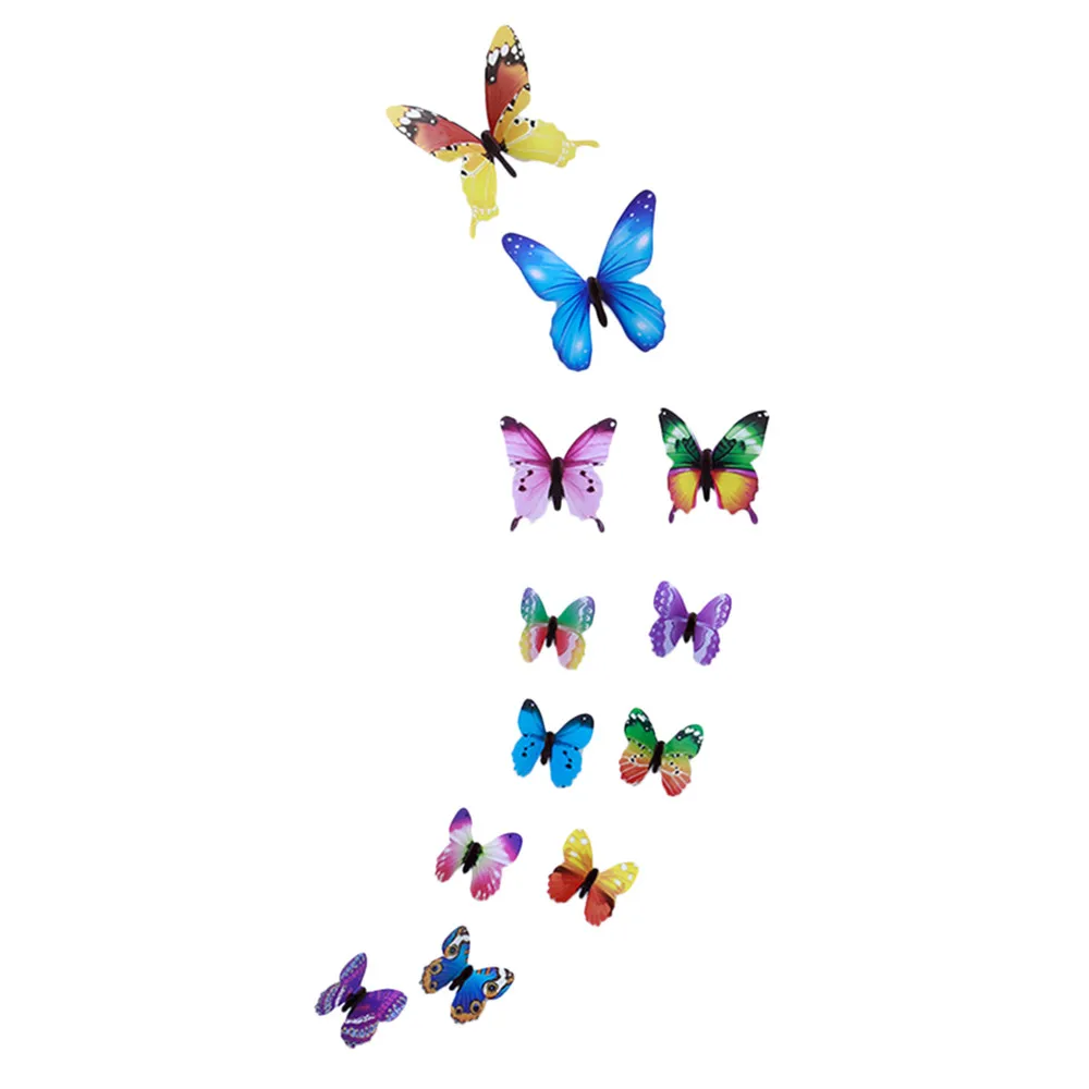 12pcs Butterfly Wall Stickers For Kids Room Art 3D Decor Luminous Muursticker On The | Дом и сад