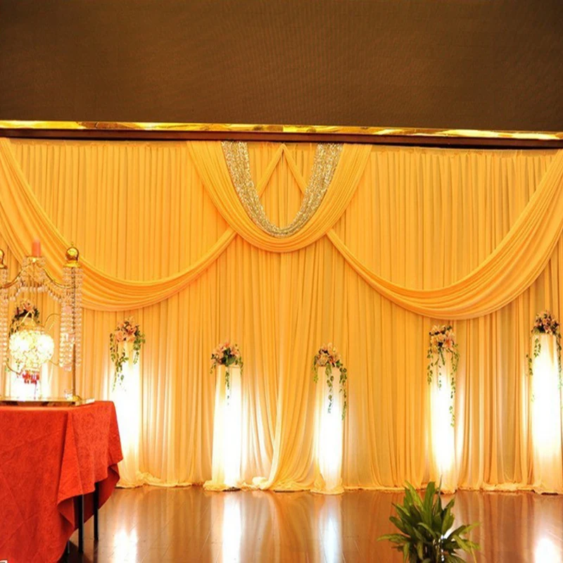 3*6M/10x20FT Transparent Soft Ice Silk Material Wedding Background Yellow Wedding Stage Backdrop Curtain Event Party Decoration
3*6M/10x20FT Transparent Soft Ice Silk Material Wedding Background Yellow Wedding Stage Backdrop Curtain Event Party Decoration