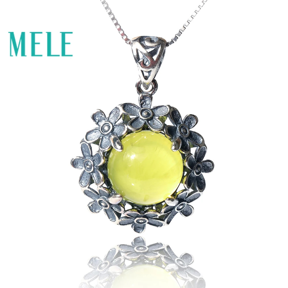 Natural yellow prehnite silver 925 pendant,13mm 8.7ct round cut gemstone with flowers Vintage carving style fine jewelry
Natural yellow prehnite silver 925 pendant,13mm 8.7ct round cut gemstone with flowers Vintage carving style fine jewelry