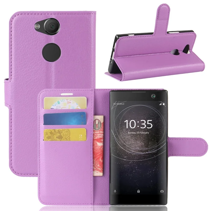 Чехол книжка для Sony Xperia XA2 кожаный чехол кошелек с полной защитой подставка
