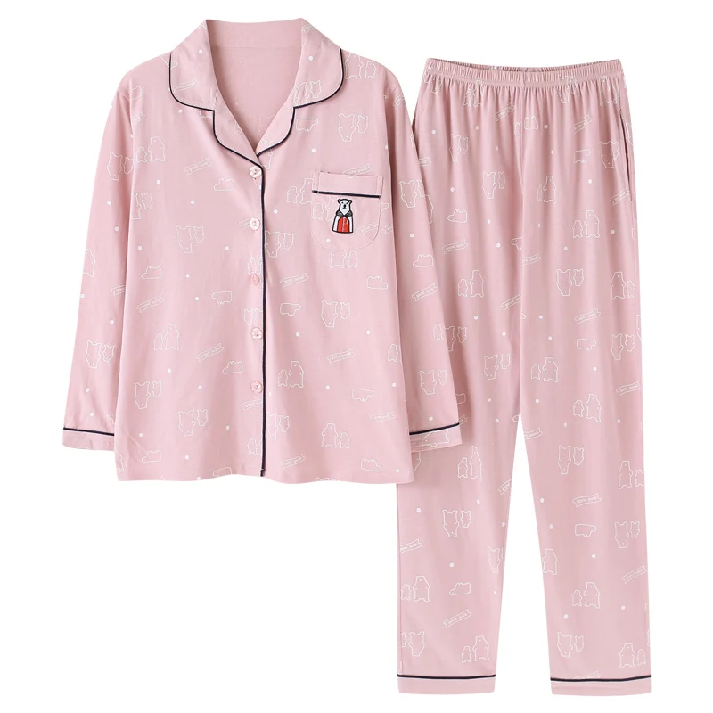 BZEL Women Pajamas 2 Pieces Cotton Sleepwear Long Sleeve Pijama Pink Home Wear Leisure Home Clothing Sleep Lounge Pyjama M-3XL
BZEL Women Pajamas 2 Pieces Cotton Sleepwear Long Sleeve Pijama Pink Home Wear Leisure Home Clothing Sleep Lounge Pyjama M-3XL