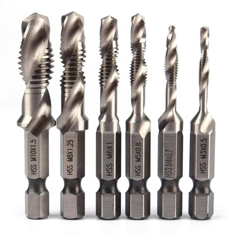 Fixmee 1pc Hex Shank HSS Screw Spiral Point Thread Metric Plug Hand Tap Drill Bits M3/ M4/ M5/ M6/ M8 /M10
Fixmee 1pc Hex Shank HSS Screw Spiral Point Thread Metric Plug Hand Tap Drill Bits M3/ M4/ M5/ M6/ M8 /M10