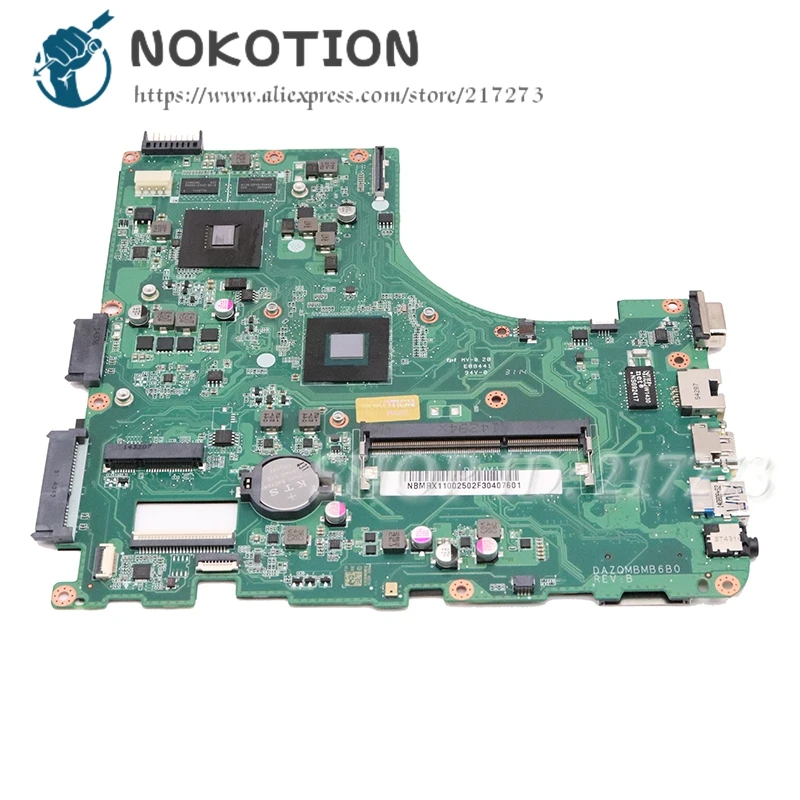 NOKOTION Laptop Motherboard for Acer aspire E5-411 E5-411G Main Board DAZQMBMB6B0 NBMRX11002 NB.MRX11.002 DDR3
NOKOTION Laptop Motherboard for Acer aspire E5-411 E5-411G Main Board DAZQMBMB6B0 NBMRX11002 NB.MRX11.002 DDR3