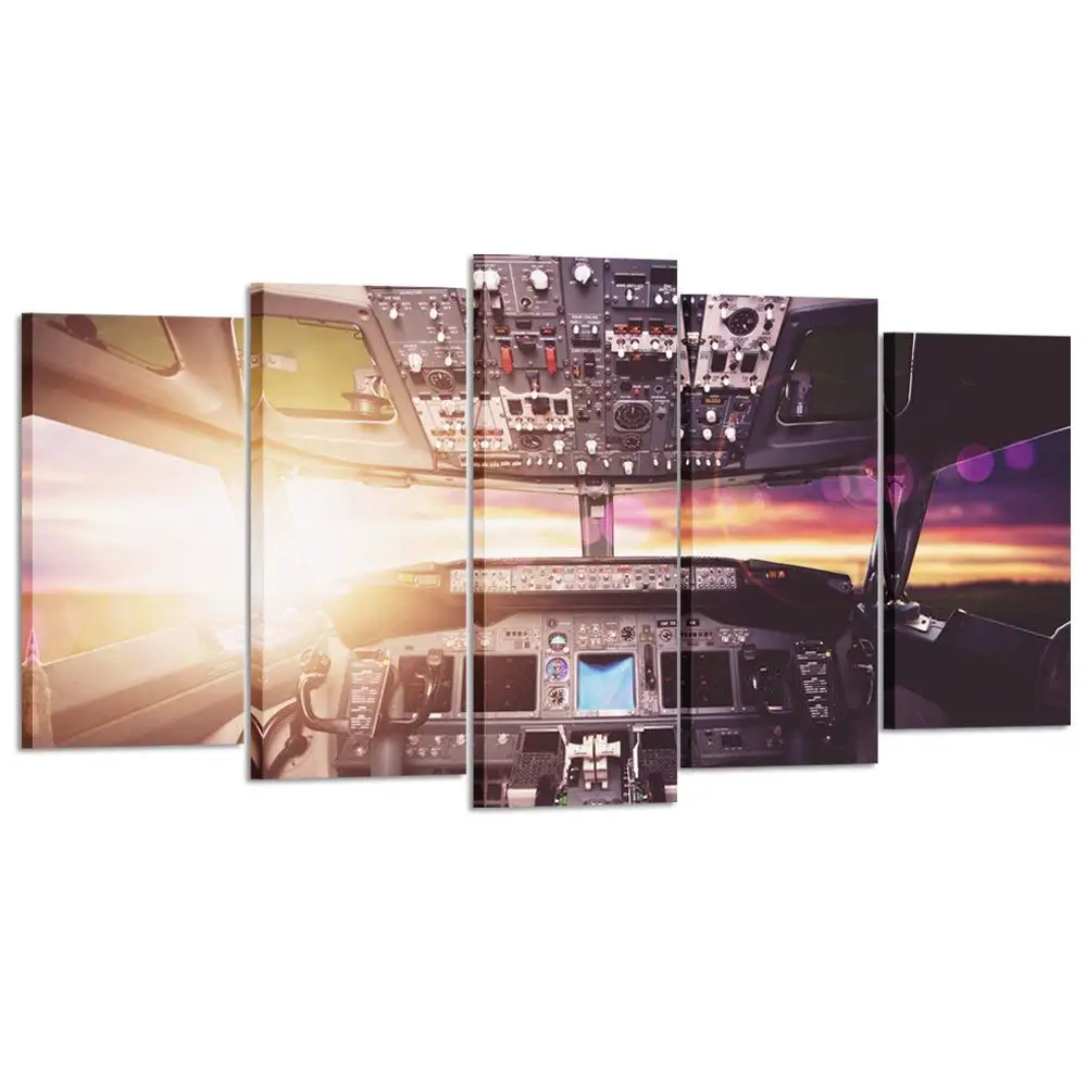 Large Canvas Wall Art Prints Airplane Interior Cockpit View Inside the Airliner Painting 5 Pieces Drop Shipping
Large Canvas Wall Art Prints Airplane Interior Cockpit View Inside the Airliner Painting 5 Pieces Drop Shipping