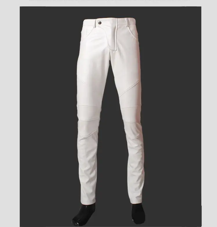 New Arrival Fashion Male Red Blue White Skinny Pencil pu Leather Pants Men Solid Slim Fit Faux Leather Fleece Trousers 060102
New Arrival Fashion Male Red Blue White Skinny Pencil pu Leather Pants Men Solid Slim Fit Faux Leather Fleece Trousers 060102