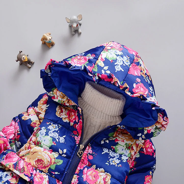 New Children's Baby Coat Print Flower Outerwear & Coats Girls Winter Jackets Casual Children For Kids Clothing | Детская одежда