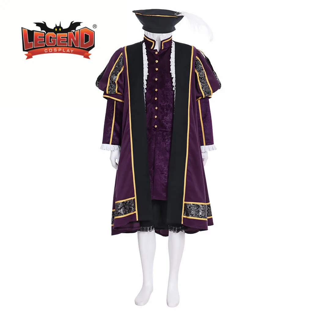 King henry Tudor Period Medieval Men cosplay purple outfit lord king Men's Costumes tudor tunic coat hat
King henry Tudor Period Medieval Men cosplay purple outfit lord king Men's Costumes tudor tunic coat hat