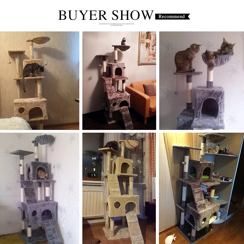 Domestic Delivery Big Cat Tree Tower Condo Furniture Scratch Post Cat Jumping Toy with Ladder for Kittens Pet House Play
Domestic Delivery Big Cat Tree Tower Condo Furniture Scratch Post Cat Jumping Toy with Ladder for Kittens Pet House Play
