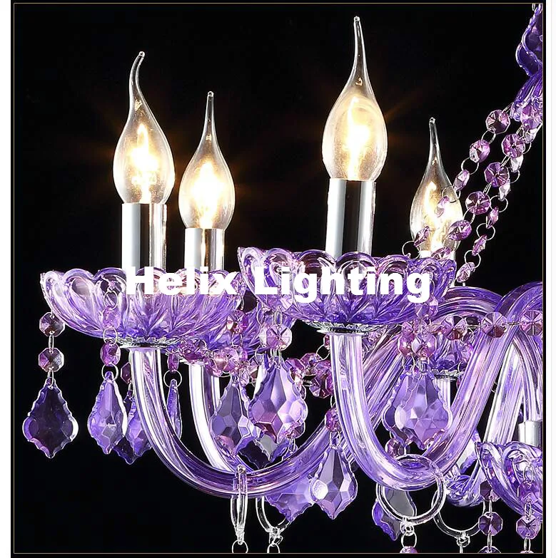 

Art Decoration Modern Purple K9 Crystal Chandelier Lustre Crystal Chandelier Lustres De Cristal Chandelier E14 LED AC Guaranteed