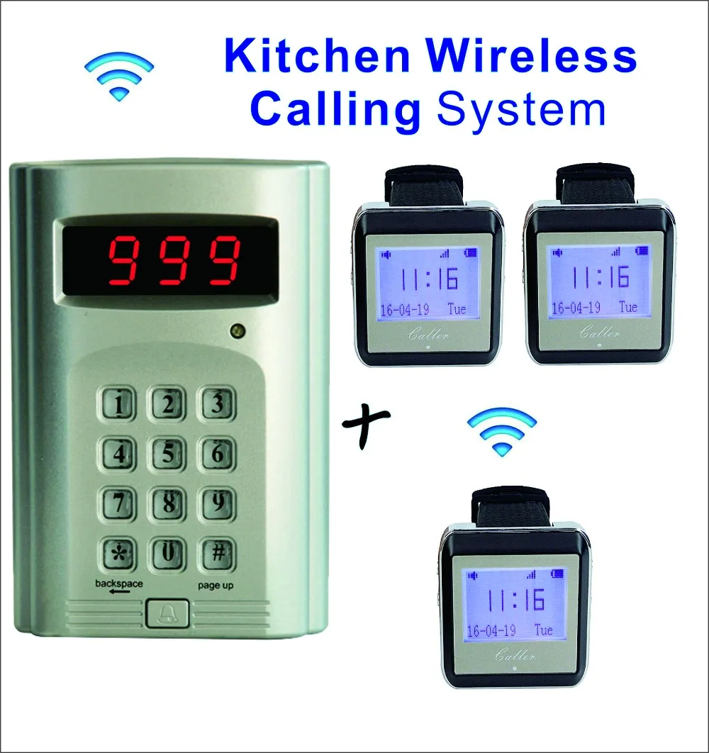 SHIHUI Kitchen Waiter Caller Wireless Watch Pager System 1 Keypad Caller+3 Wrist Watch Receiver for Restaurant Waiter Service
SHIHUI Kitchen Waiter Caller Wireless Watch Pager System 1 Keypad Caller+3 Wrist Watch Receiver for Restaurant Waiter Service