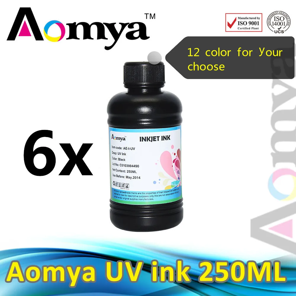 250mlX6colors/комплект УФ чернила для Epson UV планшетный принтер УФ-светодио дный чернил