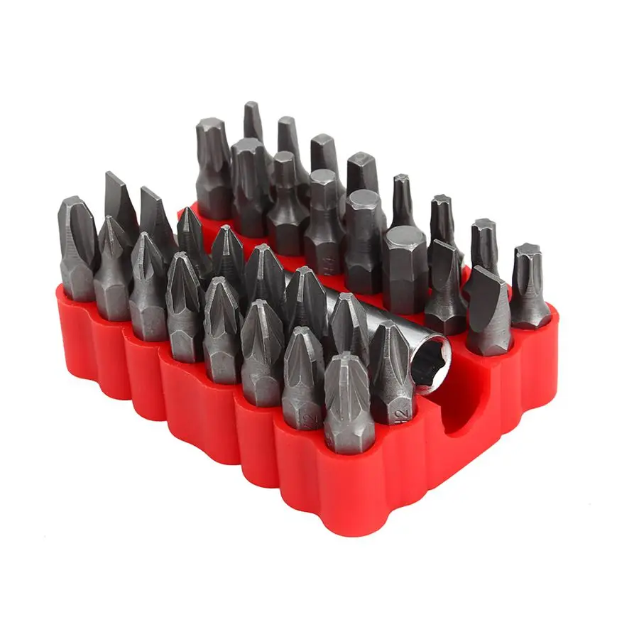 33 шт. набор защитных бит Звездный шестигранный ключ Chave Tamperproof 1/4 "6 35 мм Набор