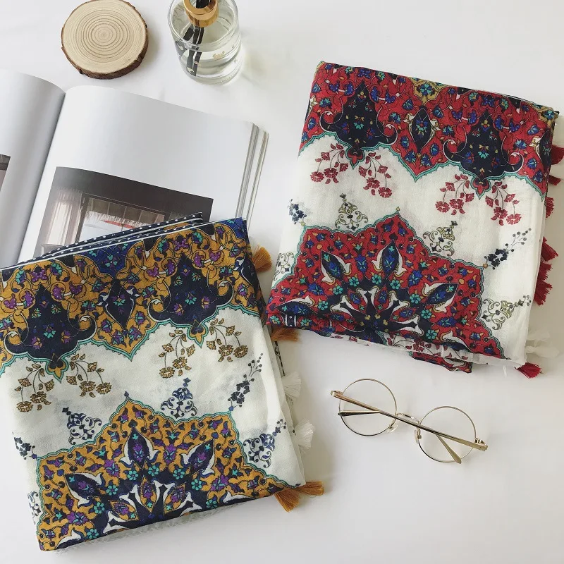 2017 Fashion Women Totem Flower Print Tassel Scarf Long Floral Bohemia Style Shawls Muffler Scarves Wrap Hijab 10pcs/LOT
2017 Fashion Women Totem Flower Print Tassel Scarf Long Floral Bohemia Style Shawls Muffler Scarves Wrap Hijab 10pcs/LOT