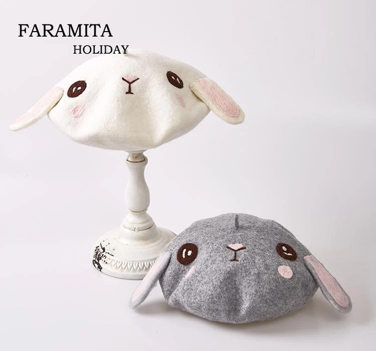 Faramita Holiday Holland Lop Flat Cap Wool Beret Military Female Artist Hat French Style Cap Hand Made Women Girls Cute Berets
Faramita Holiday Holland Lop Flat Cap Wool Beret Military Female Artist Hat French Style Cap Hand Made Women Girls Cute Berets