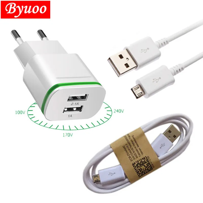 1 м Micro usb кабель и Светодиодная лампа адаптер зарядного устройства для Samsung galaxy S4 J7